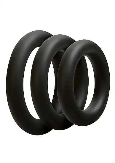 Doc Johnson - Optimale OptiMALE C-Ring 3 Set Black Thick 3 Doc Johnson - Optimale OptiMALE C-Ring 3 Set Black Thick