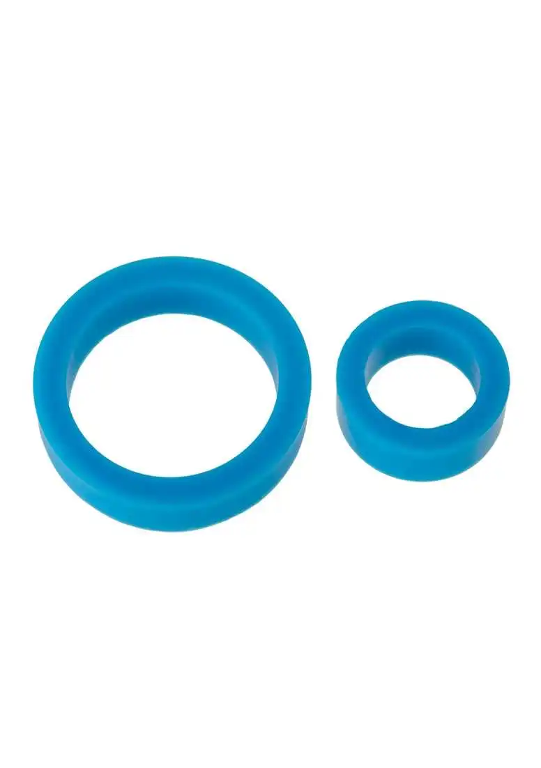 Doc Johnson - TitanMen Titanmen – Silicone Cock Rings – Double Pack Blue 3 Doc Johnson - TitanMen Titanmen – Silicone Cock Rings – Double Pack Blue