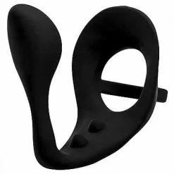 XR Brands Prostatic Play Excursion Silicone Triple Stim Anal Plug With Cock And Ball