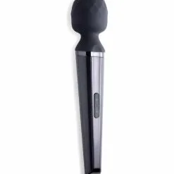 XR Brands - Wand Essentials Diamond Head- 11X Silicone Wand Massager – Black