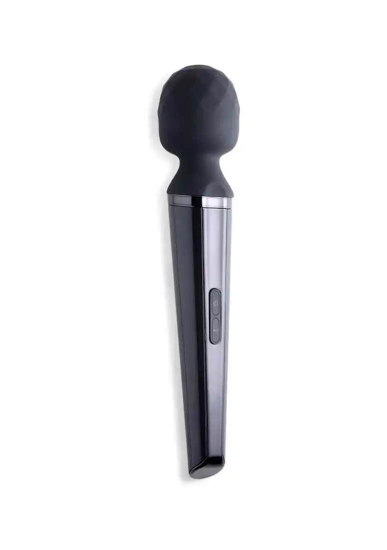XR Brands - Wand Essentials Diamond Head- 11X Silicone Wand Massager – Black 3 XR Brands - Wand Essentials Diamond Head- 11X Silicone Wand Massager – Black