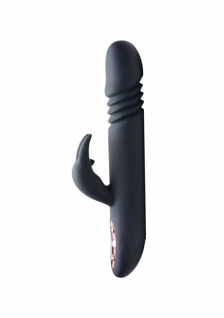 XR Brands - Inmi Royal Rabbits Bunny Thrust 10X Thrusting Rabbit Vibrator – Black 3 XR Brands - Inmi Royal Rabbits Bunny Thrust 10X Thrusting Rabbit Vibrator – Black