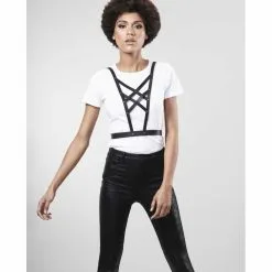 Bijoux Indiscrets - Maze MAZE – Cross Cleavage Harness – Black – OS