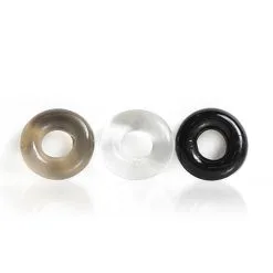 Boneyard Triple Play Cock Ring – Black – Gray – Clear