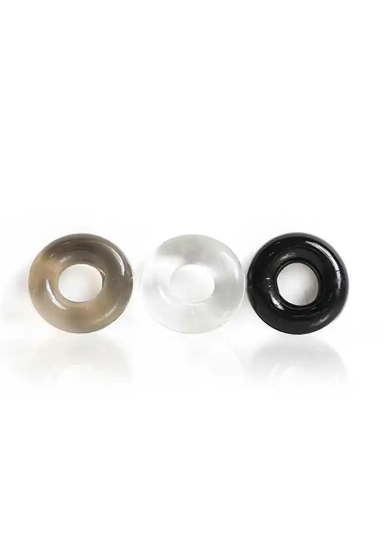 Boneyard Triple Play Cock Ring – Black – Gray – Clear 3 Boneyard Triple Play Cock Ring – Black – Gray – Clear