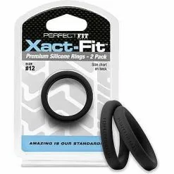 Perfectfitbrand #12 Xact-Fit Cockring 2-Pack – Black