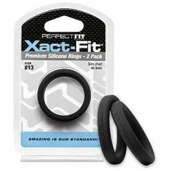 Perfectfitbrand #13 Xact-Fit Cockring 2-Pack – Black