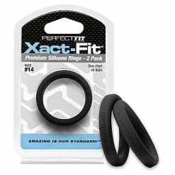 Perfectfitbrand #14 Xact-Fit Cockring 2-Pack – Black