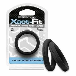 Perfectfitbrand #15 Xact-Fit Cockring 2-Pack – Black