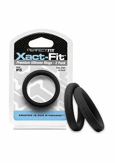 Perfectfitbrand #15 Xact-Fit Cockring 2-Pack – Black 3 Perfectfitbrand #15 Xact-Fit Cockring 2-Pack – Black