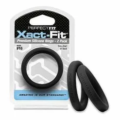 Perfectfitbrand #16 Xact-Fit Cockring 2-Pack – Black