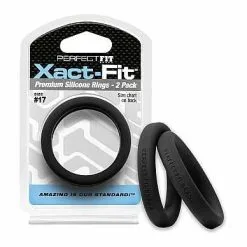 Perfectfitbrand #17 Xact-Fit Cockring 2-Pack – Black