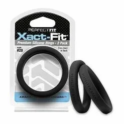 Perfectfitbrand #20 Xact-Fit Cockring 2-Pack – Black