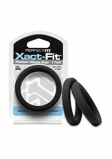 Perfectfitbrand #20 Xact-Fit Cockring 2-Pack – Black 3 Perfectfitbrand #20 Xact-Fit Cockring 2-Pack – Black