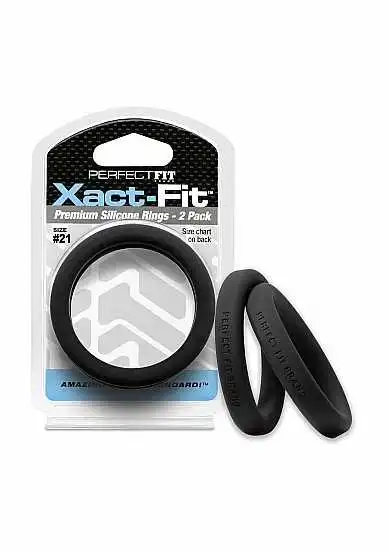 Perfectfitbrand #21 Xact-Fit Cockring 2-Pack – Black 3 Perfectfitbrand #21 Xact-Fit Cockring 2-Pack – Black