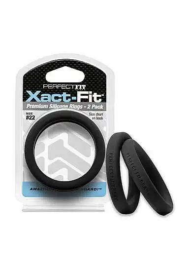 Perfectfitbrand #22 Xact-Fit Cockring 2-Pack – Black 3 Perfectfitbrand #22 Xact-Fit Cockring 2-Pack – Black