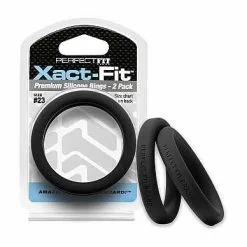 Perfectfitbrand #23 Xact-Fit Cockring 2-Pack – Black