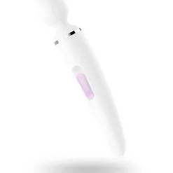 Satisfyer Wand-er Woman Wand Vibrator – White/Chrome