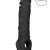 Shots - RealRock - Skin Penis Sleeve 8″ – Black -Vibrators Sales REA106BLK 1