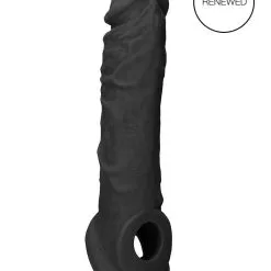 Shots - RealRock - Skin Penis Sleeve 8″ – Black