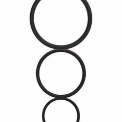 Shots - Shots Toys Flat Cock Ring Set – Black